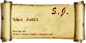 Sápi Judit névjegykártya